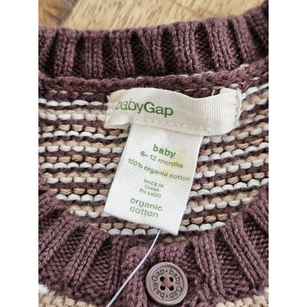 Baby Gap Organic Cotton Sweater Vest & Cardigan Size 6-12 Months - Picture 7 of 7